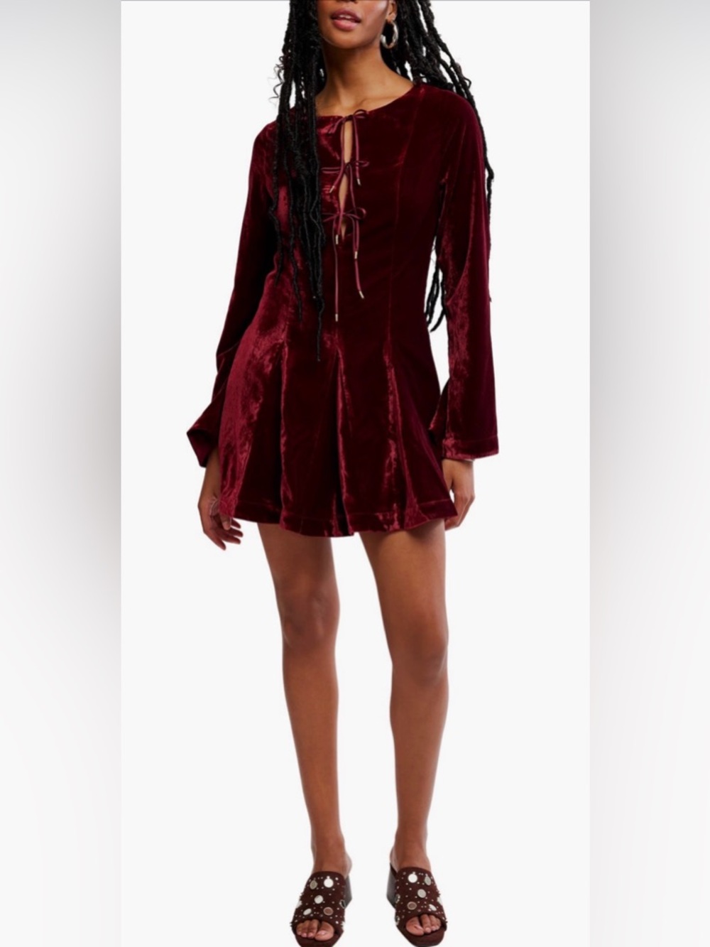 Free People Linney Velvet Minidress Sz 12